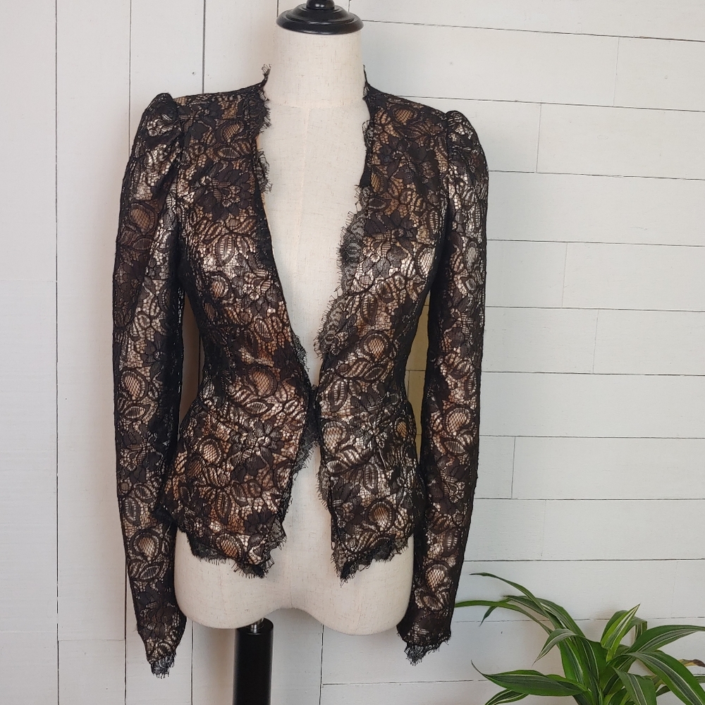 CHARLOTTE RUSSE Black Lace Blazer Size XS
